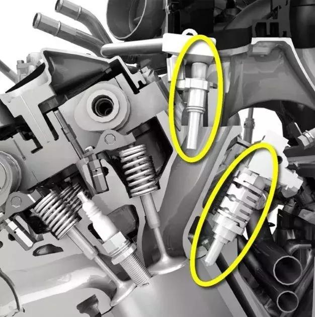 ↑广泛使用于大众和丰田集团的GDI+MPI双喷射系统 ↑广泛使用于大众和丰田集团的GDI+MPI双喷射系统